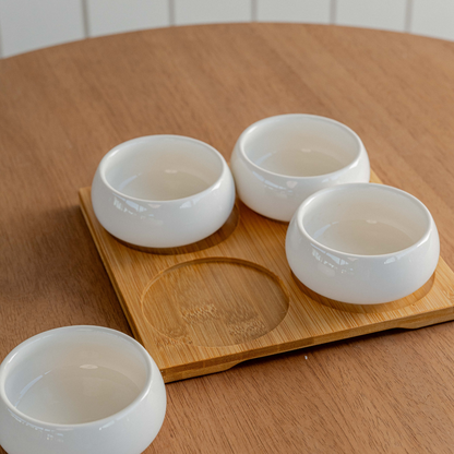 Set copetinero ceramico X4 unid redondo 18X18Cm - BAI